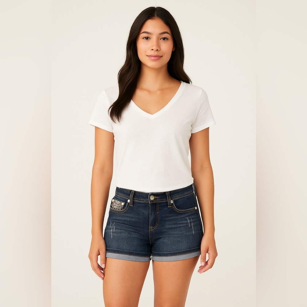 JZ Premium Denim Shorts Dark Wash Blue Size 7